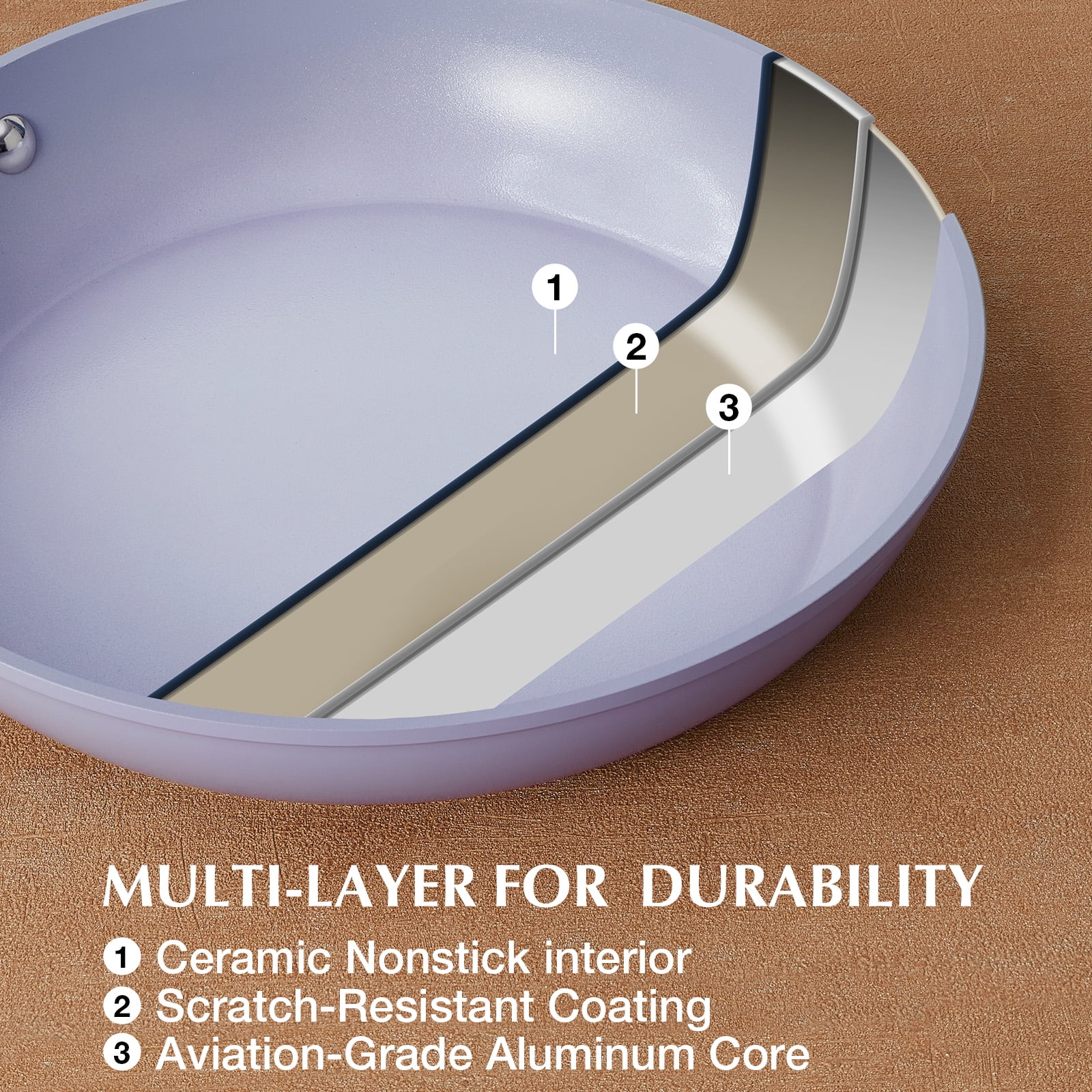 Koch Systeme CS 8 inch Nonstick Frying Pan with Ceramic Coating, Small Skillet, Dishwasher and Oven Safe, Gradient Blue - Image 15