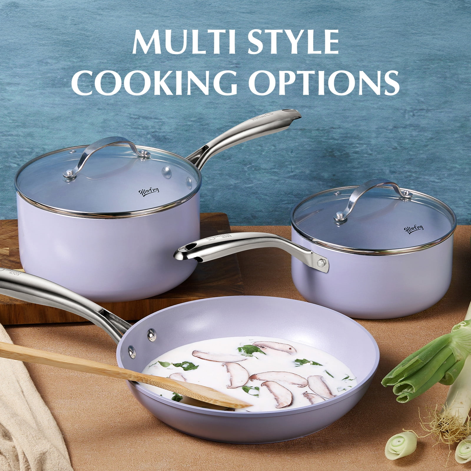 Koch Systeme CS 8 inch Nonstick Frying Pan with Ceramic Coating, Small Skillet, Dishwasher and Oven Safe, Gradient Blue - Image 16