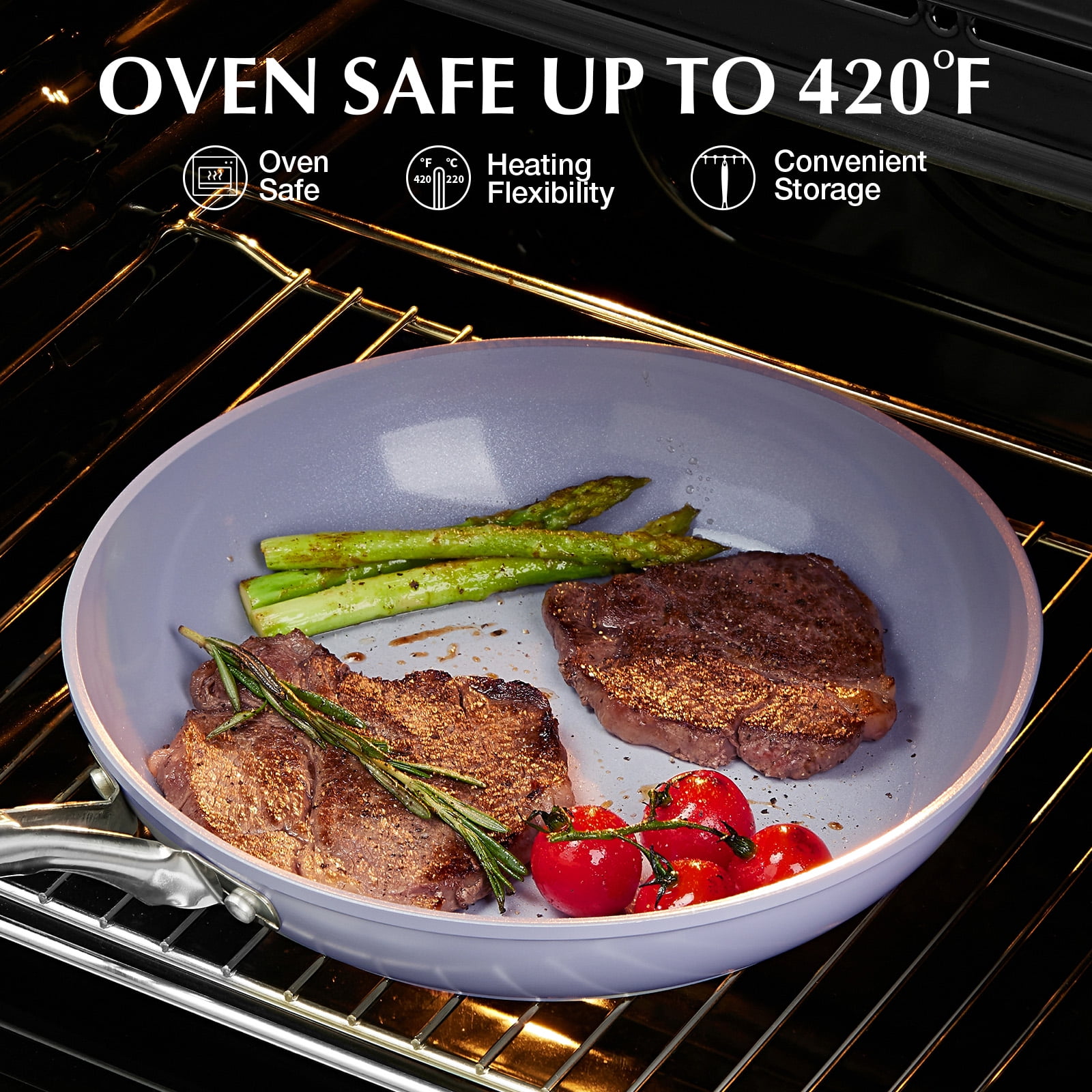 Koch Systeme CS 8 inch Nonstick Frying Pan with Ceramic Coating, Small Skillet, Dishwasher and Oven Safe, Gradient Blue - Image 17