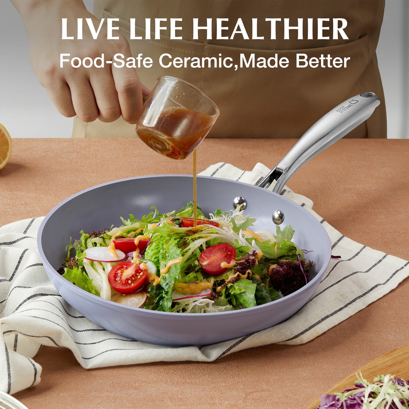 Koch Systeme CS 8 inch Nonstick Frying Pan with Ceramic Coating, Small Skillet, Dishwasher and Oven Safe, Gradient Blue - Image 19