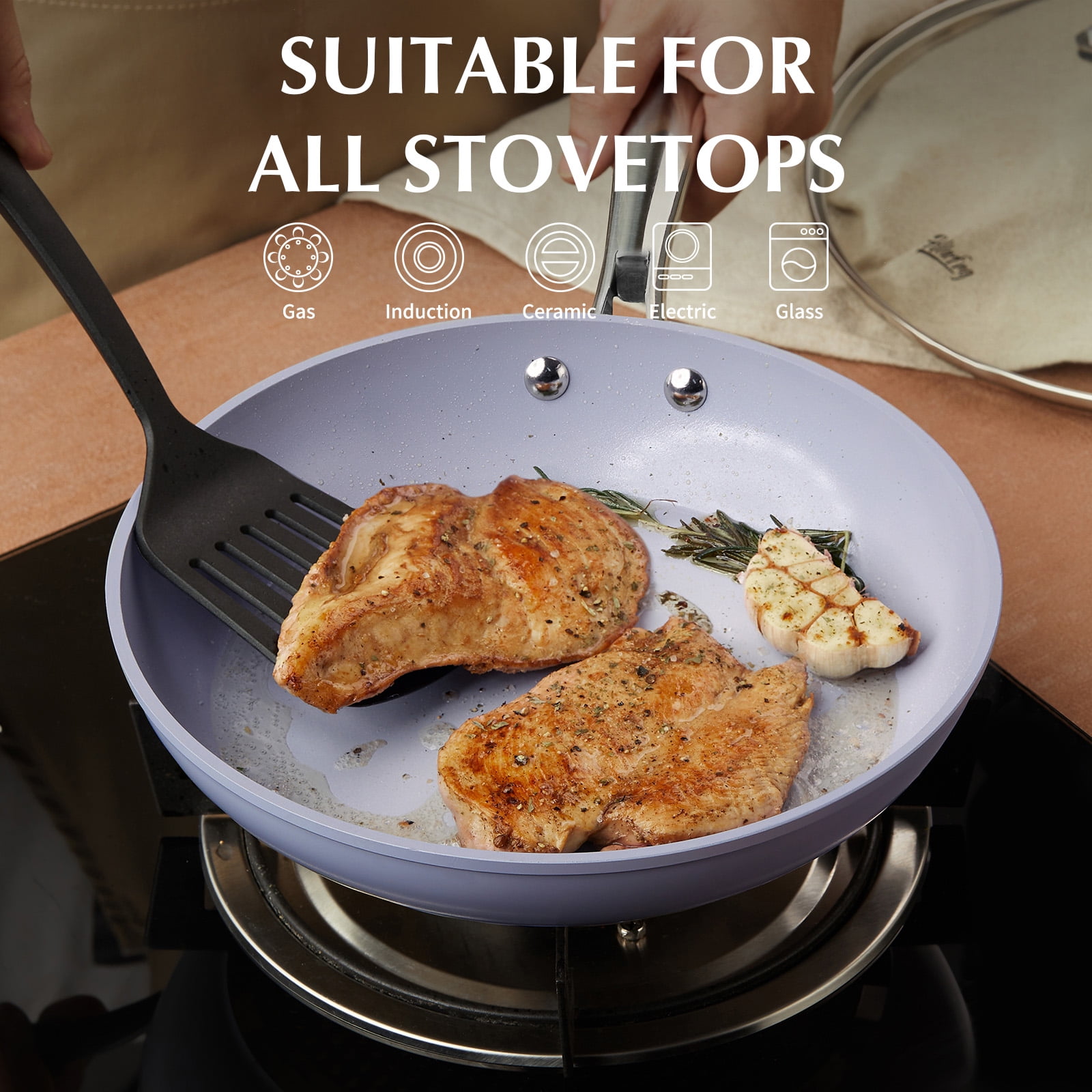 Koch Systeme CS 8 inch Nonstick Frying Pan with Ceramic Coating, Small Skillet, Dishwasher and Oven Safe, Gradient Blue - Image 20