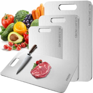 Titanium Cutting Board 2025 New Upgrade 100% Pure Titanium Cutting Boards for Kitchen - Double-Sided Food-Grade Chopping Board Non-Stick Durable and easy to clean (13.3 x 9 in)