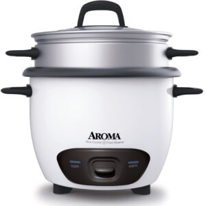 AROMA® 14-Cup (Cooked) / 3Qt. Rice & Grain Cooker, White, New, ARC-747-1NG